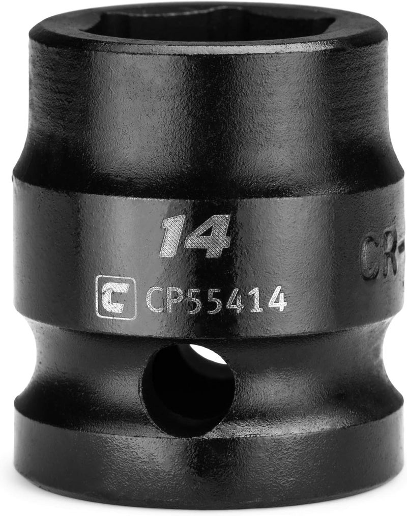 Capri Tools 14 mm Stubby Impact Socket, 1/2 in. Drive, 6-Point, Metric - Image 1
